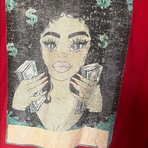 Gildan Red Long Sleeve Tee with Graphic Print size L